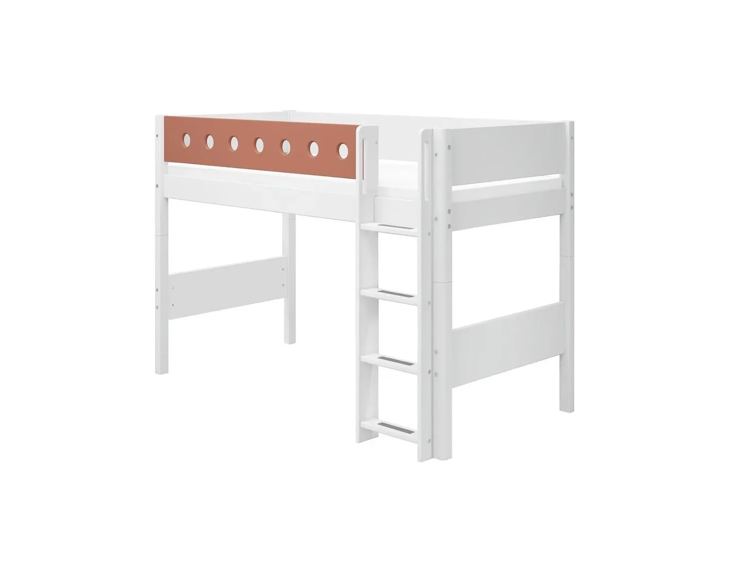 FLEXA hoogslaper, halfhoog bed - meegroeibed, kinderbed met opbergruimte, 90x20