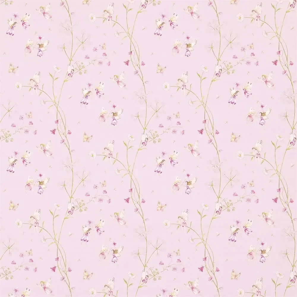 "Sanderson Abracazoo motief stof fairy garden roze image"