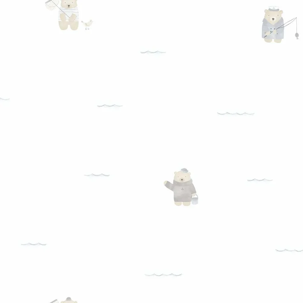 "Casadeco My Little World behang zeebeer grijs bruin image"