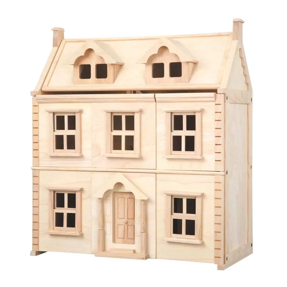 Plan Toys poppenhuis Victoriaans hout naturel