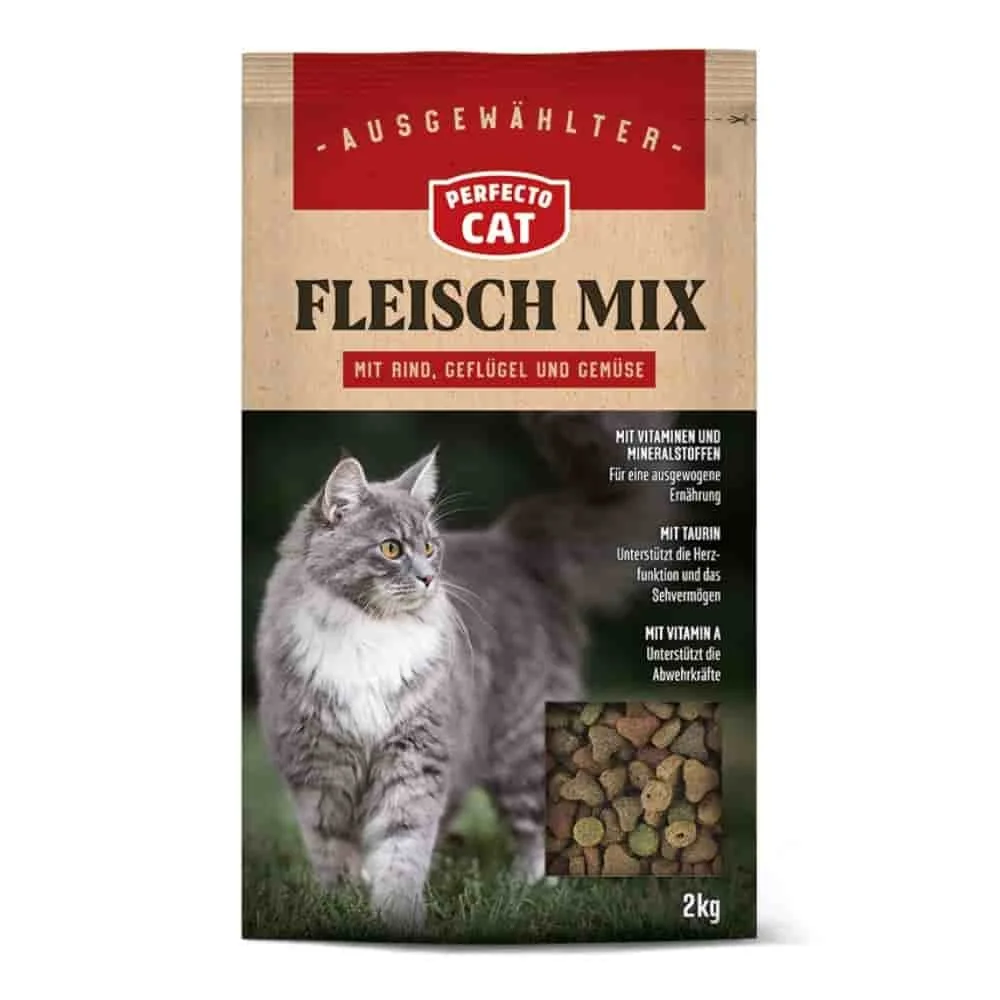 "Kattenvoer 2kg, droogvoer kat, complete kattenvoeding, vlees mix voor volwassen katten image"