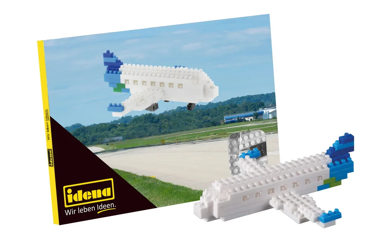 "Idena, mini bouwsteentjes ansichtkaart - speelgoed voor kinderen en creatieve knutselprojecten, type: Vliegtuig image"