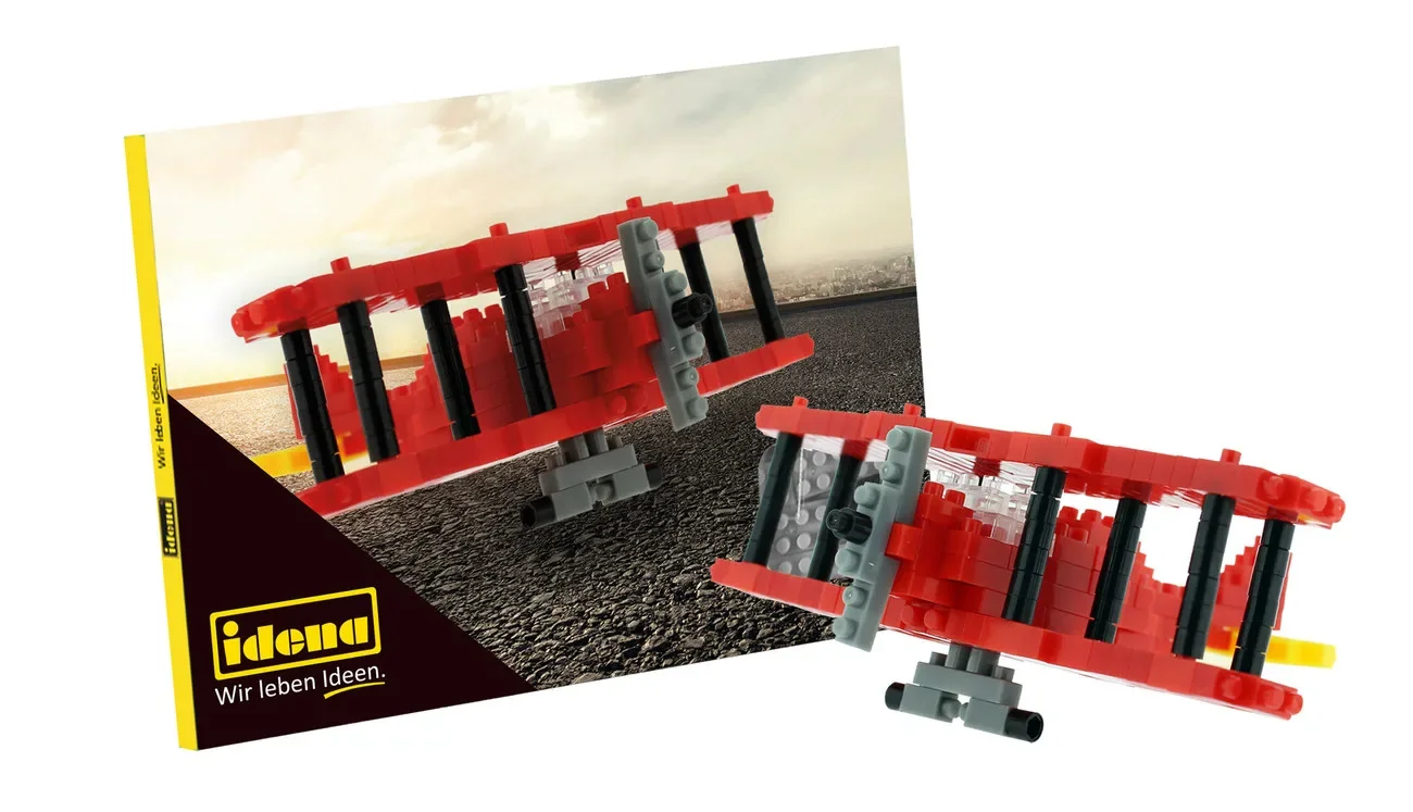 "Idena, miniblokjes-ansichtkaart – speelgoed voor kinderen en creatieve projecten, type: dubbeldekker image"