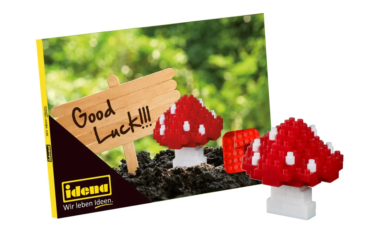 Idena, ansichtkaart van mini bouwsteentjes – speelgoed voor kinderen en creatieve knutselprojecten, type: Geluksvogel