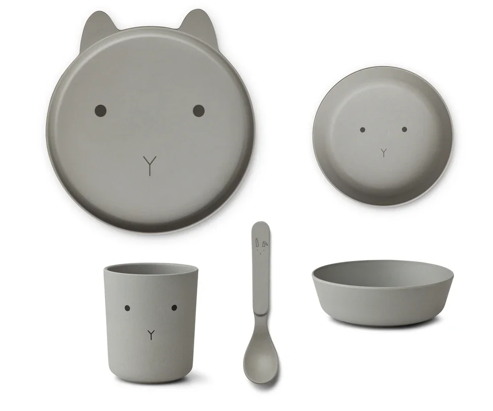 "Liewood serviesset, kinderservies - Brody, 4 pak, Kleur: Konijn duif blauw image"
