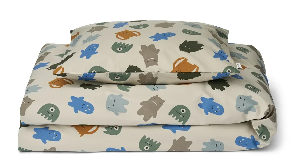 "Liewood Kinderbeddengoed, bedlinnen - Ingeborg, Kleur: Monsters blauw mix image"