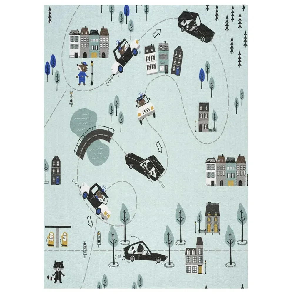 "Livone kindertapijt wasbaar stad & auto's, Tapijtmaat: 140 x 140 cm image"