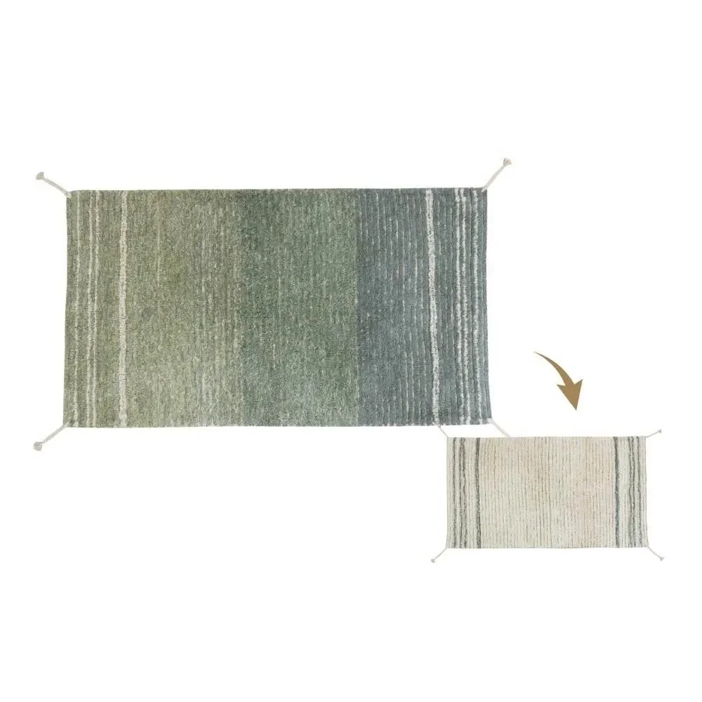 "Lorena Canals wasbaar omkeerbaar vloerkleed "Reversible Twin" blauw, Maat: 80 x 140 cm image"