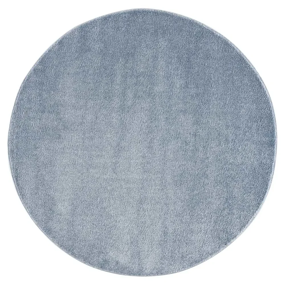 "Livone rond tapijt uni blauw image"