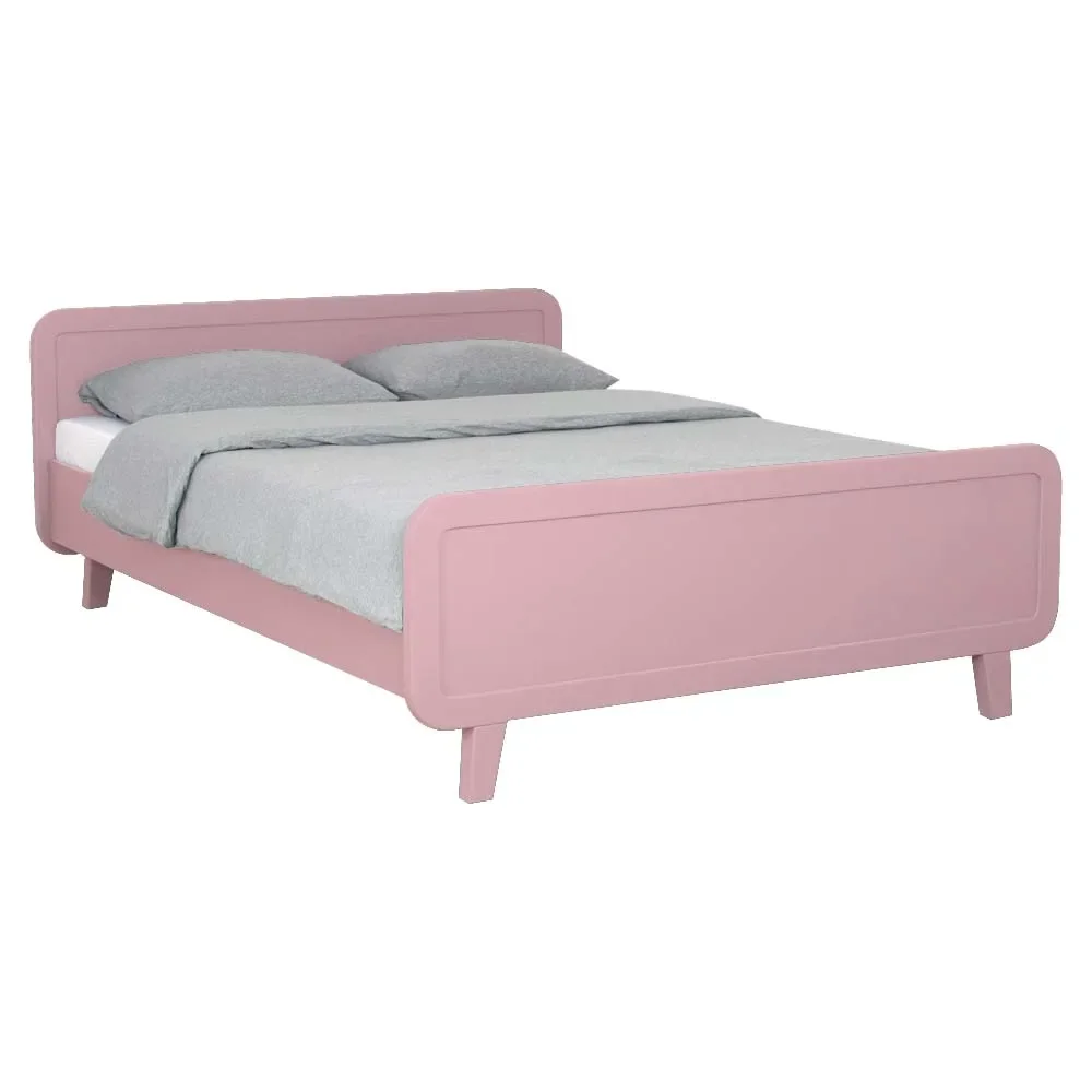 "Laurette kinderbed / tweepersoonsbed "Le Lit Rond" 140 x 200 cm, Kleur: Rose Poudre image"