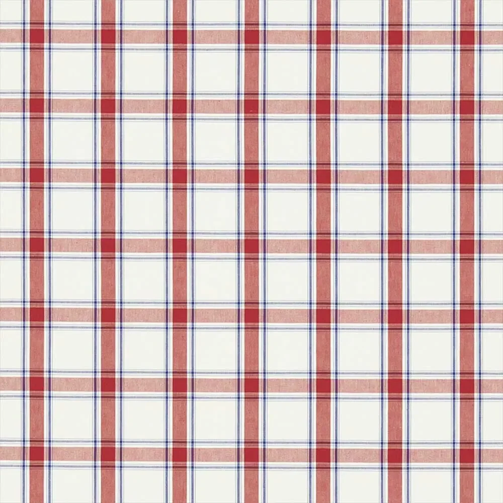 "Sanderson Abracazoo ruitjesstof Brighton rood blauw image"