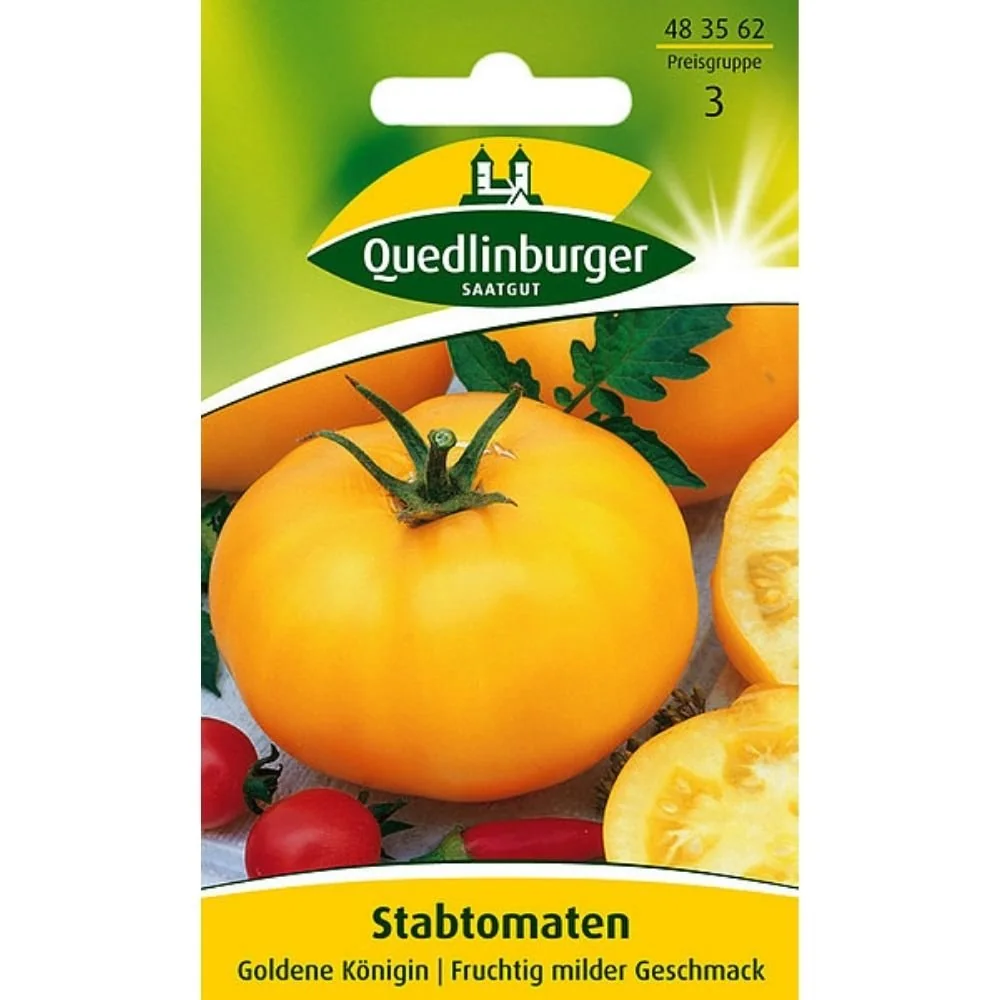 "Gouden Koningin Tomatenzaden - Gele stamtomaten kweken image"