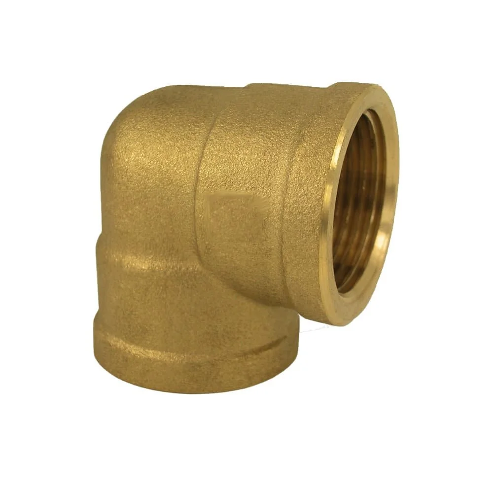 "Messing Hoek 90 Graden, Draadfitting Messing, 3/4" IG x 1" IG image"