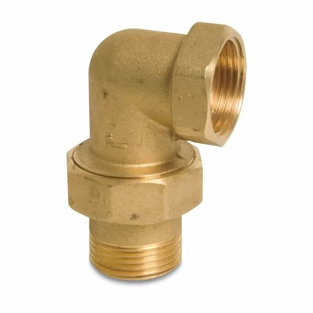 "Draadfitting Messing Radiator Hoekstuk 90° 1 1/4" IG x 1 1/4" AG Type Conisch afdichtend image"
