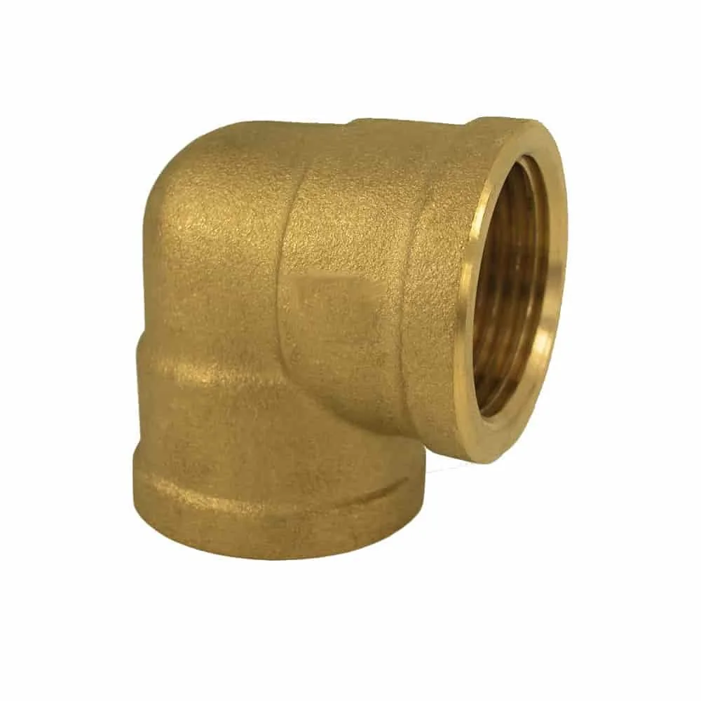 "Messing Hoek 90 Graden, Draadfitting - 1" Binnendraad image"