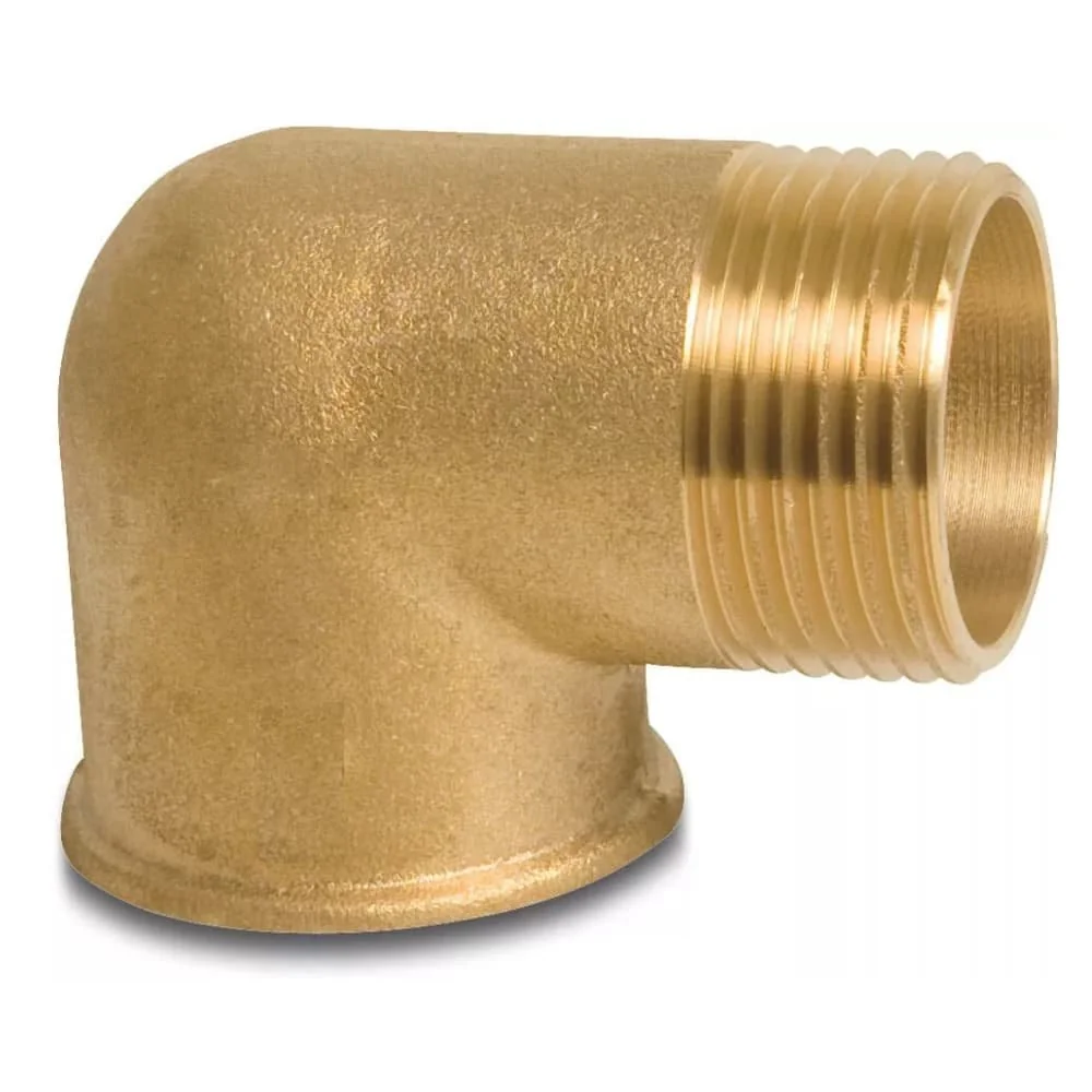 "Messing Hoekstuk 90 Graden 1 1/4" - Gewindefitting voor Verwarming & Sanitair image"