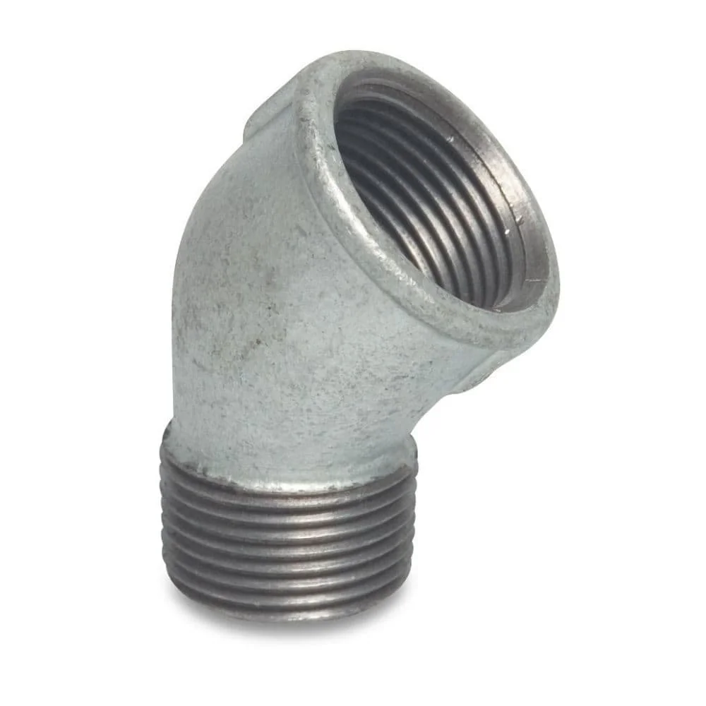 "Draadfitting Tempergiet 45° Hoek, 2 inch, Verzinkt image"