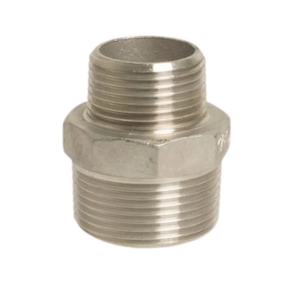 "RVS Verloopnippel 1" x 1/2" - Draadfitting RVS image"