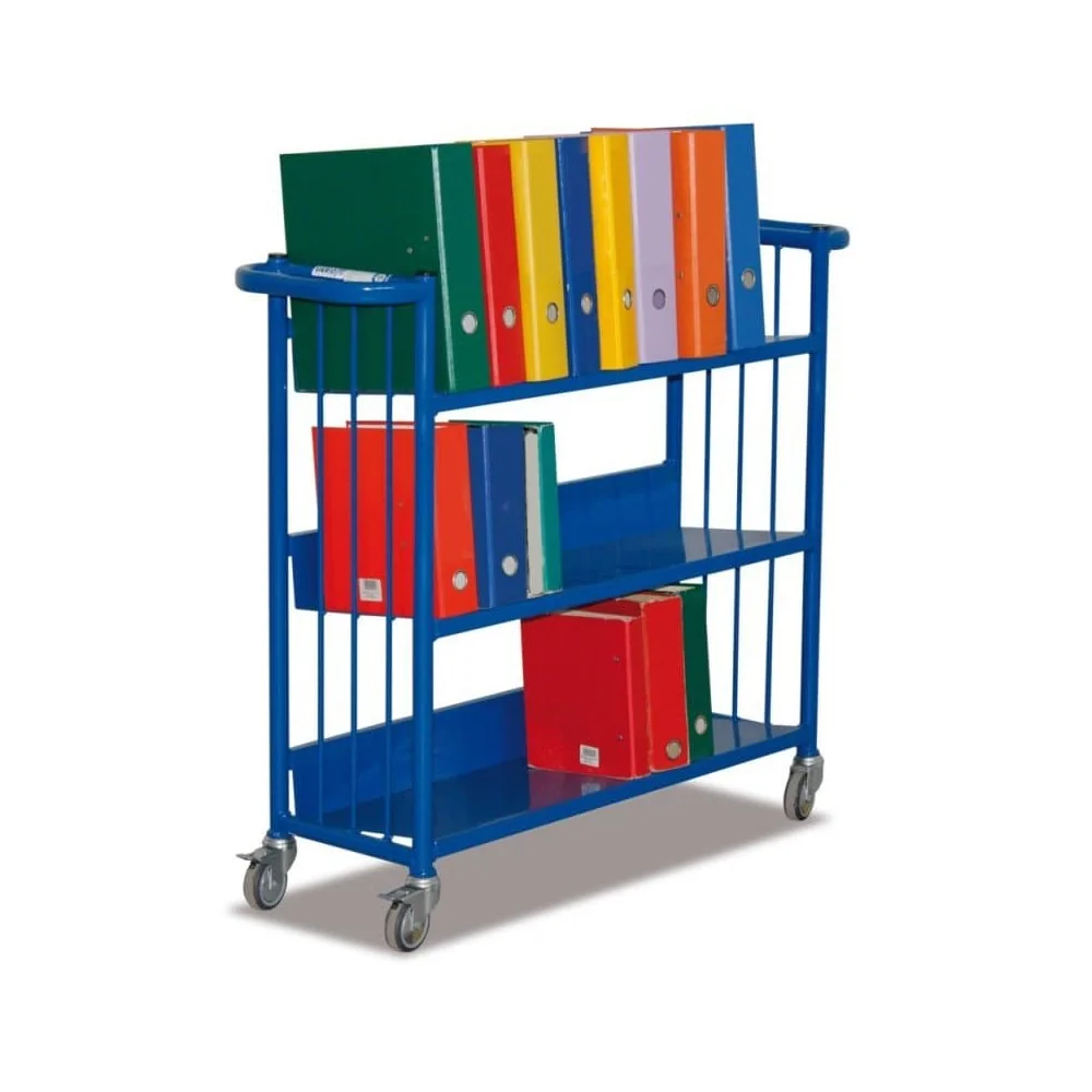 "Boekenwagen met 3 Etages, Magazijnwagen - 150kg Draagvermogen image"