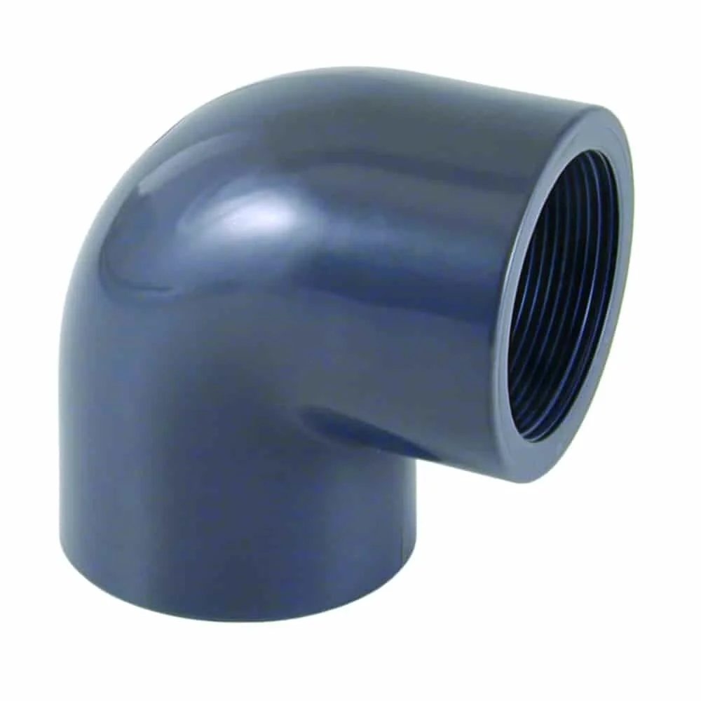PVC-U 90° bocht met binnendraad 3/4" PN10