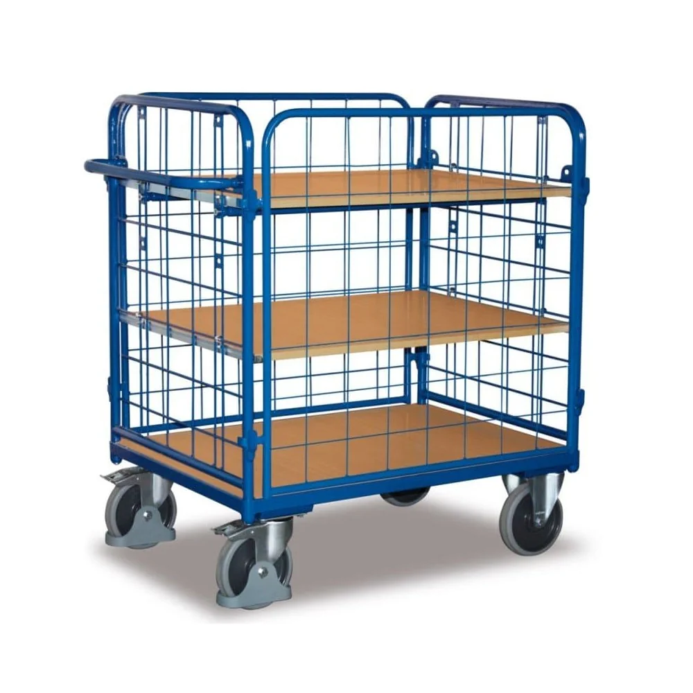 "Pakket-Vierwandwagen met 3 Bodems Type S + EasySTOP image"