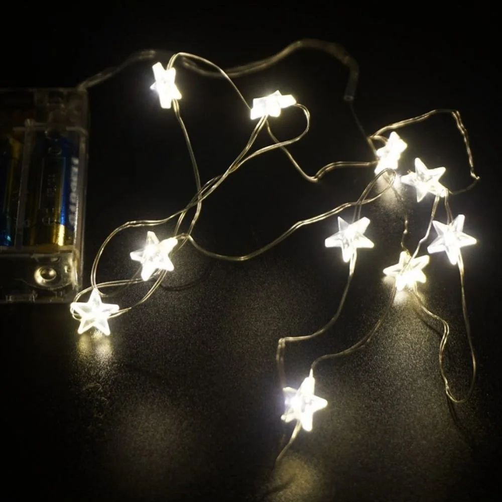 "LED Lichtslinger Sterren Warm Wit - Feestelijke Kerstverlichting image"