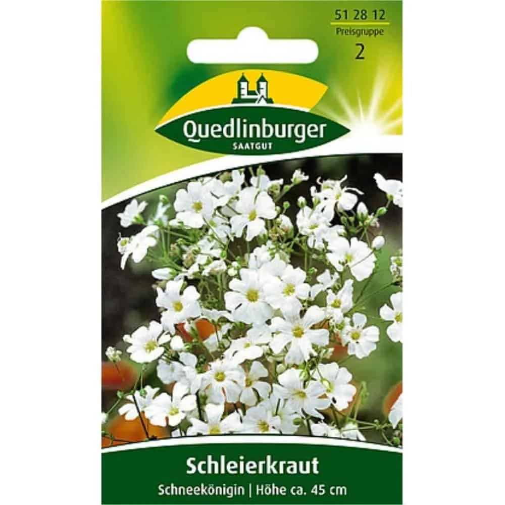 "Sluierkruid zaden Schneekönigin, witte zomerbloemen voor uw tuin image"