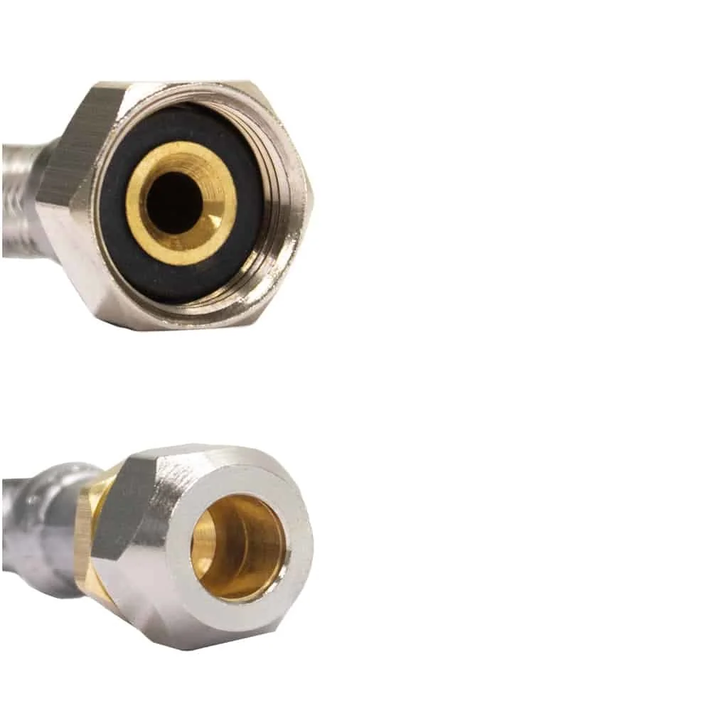 "Flexibele Waterslang, Rvs Panzerslang DN8 - 100cm image"