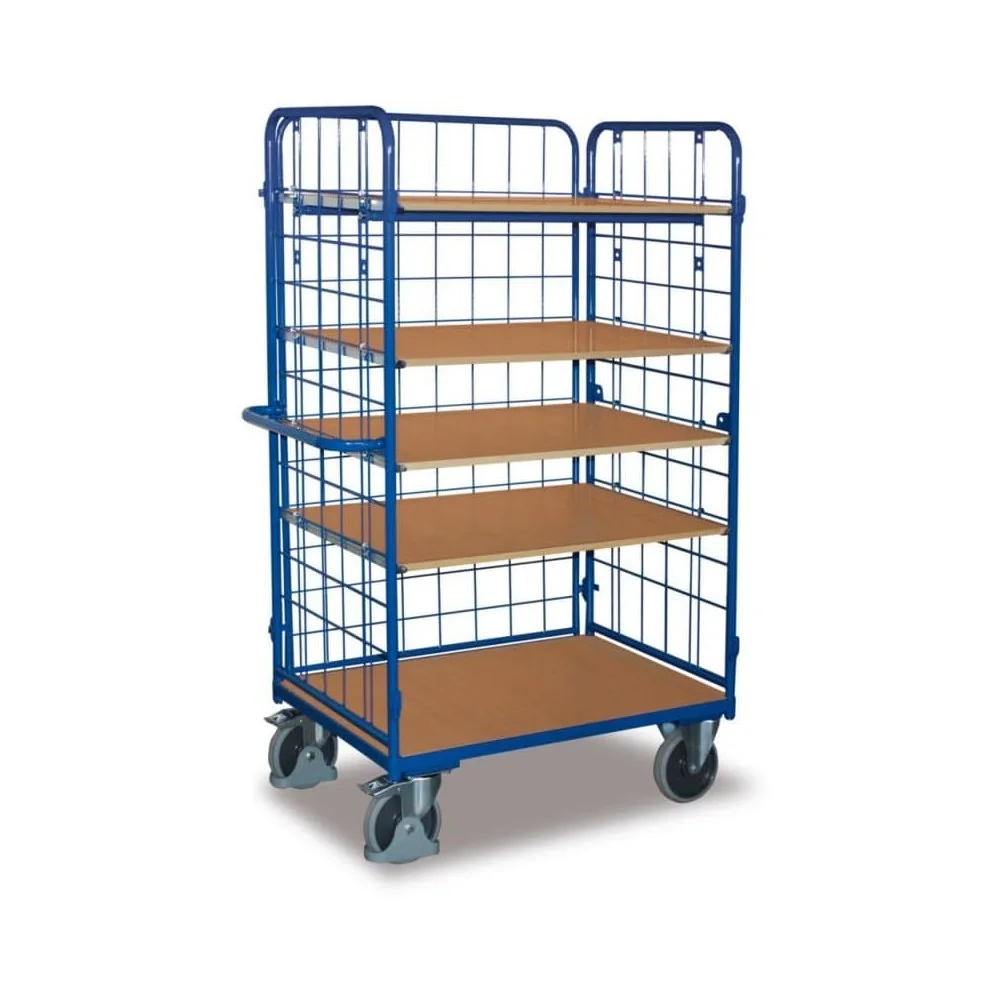 "Pakket-Dreiwandwagen hoog met 5 planken 500 kg draagvermogen Type M + EasySTOP image"