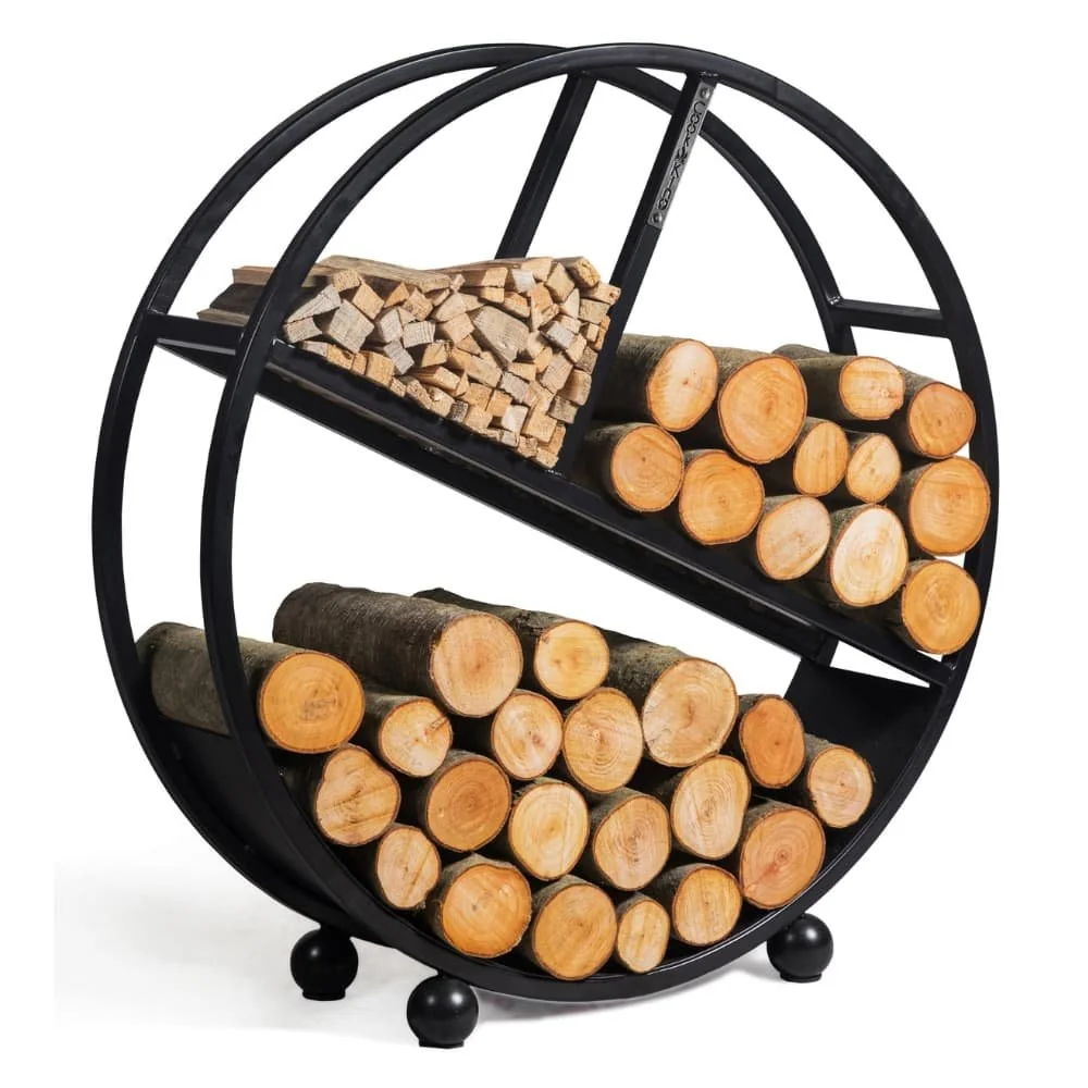 "Kaminhoutrek Diego 80 cm, Modern Houtopslag voor Binnen & Buiten image"