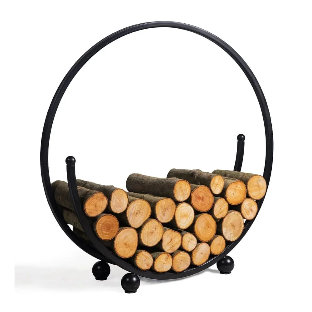 "Spiral Houtopslagrek 80cm, Stalen Brandhoutrek voor Kachelhout image"