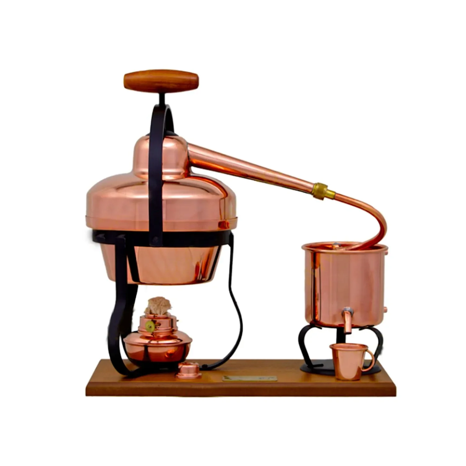 "Alambiek, Distilleerketel, Distillatie apparaat - met spiritusbrander, 1,25L image"