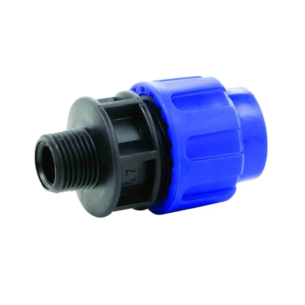 "PP PE Pipe Fitting Coupling 25 x 1/2" Male Thread image"