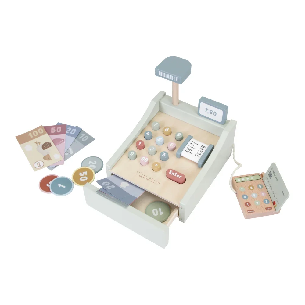 "Little Dutch houten speelgoedkassa met scanner munt image"