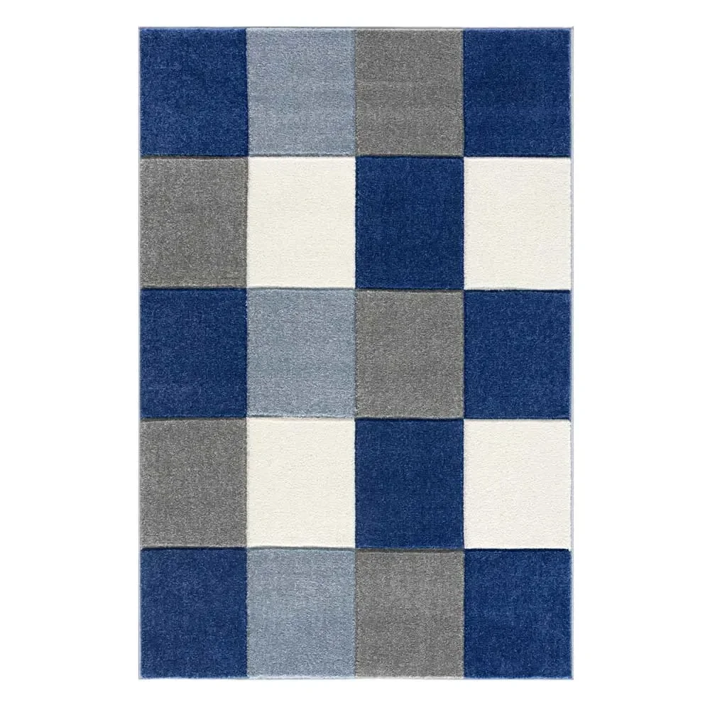 "Livone kindertapijt patchwork blauw, Tapijtmaat: 120 x 180 cm image"