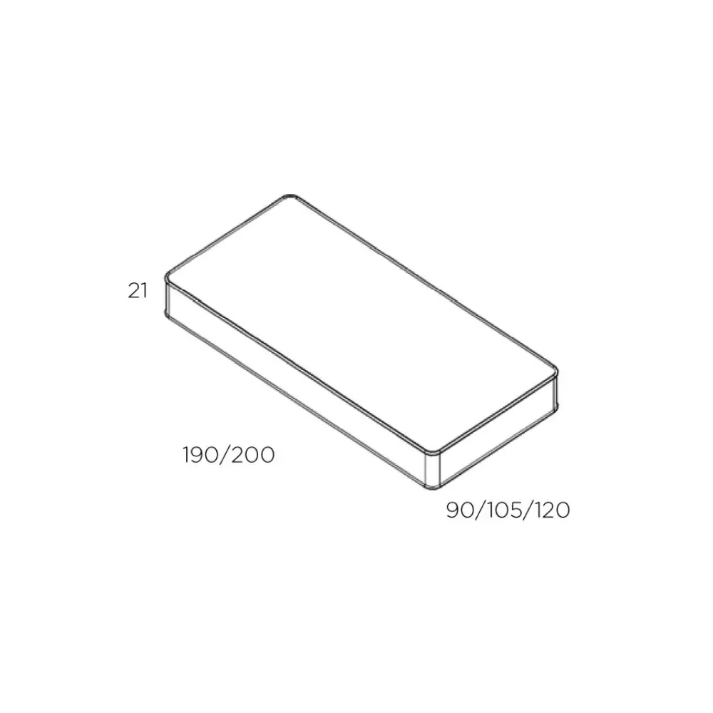 "Muba matras hoogte 21 cm, Maat: 105 x 200 cm image"