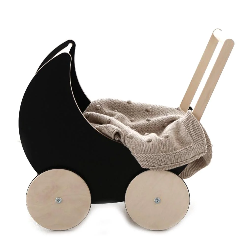 "ooh noo Poppenwagen, zwart, met schoolbordverf image"