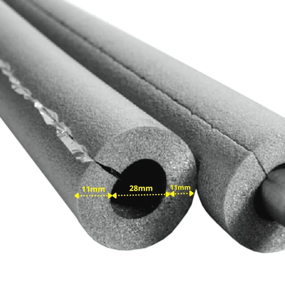 "AEROFLEX® SH XT Buisisolatie, pijpisolatie - 2m, zelfklevend, flexibel isolatiemateriaal van geslotencellig schuimrubber, zwart - 28 x 10 mm image"