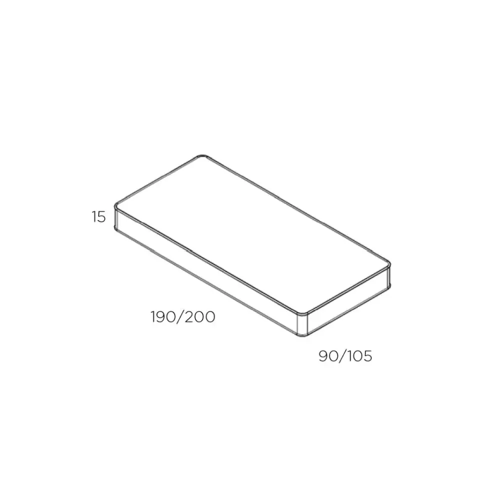 "Muba matras op maat hoogte 15 cm, Maat: 90 x 200 cm image"