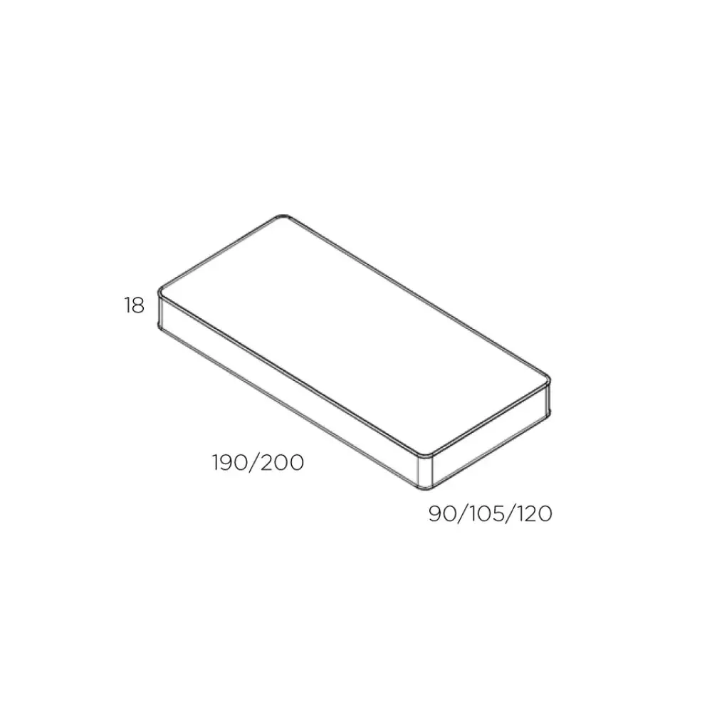 "Muba matras op maat hoogte 18 cm, Maat: 90 x 200 cm image"