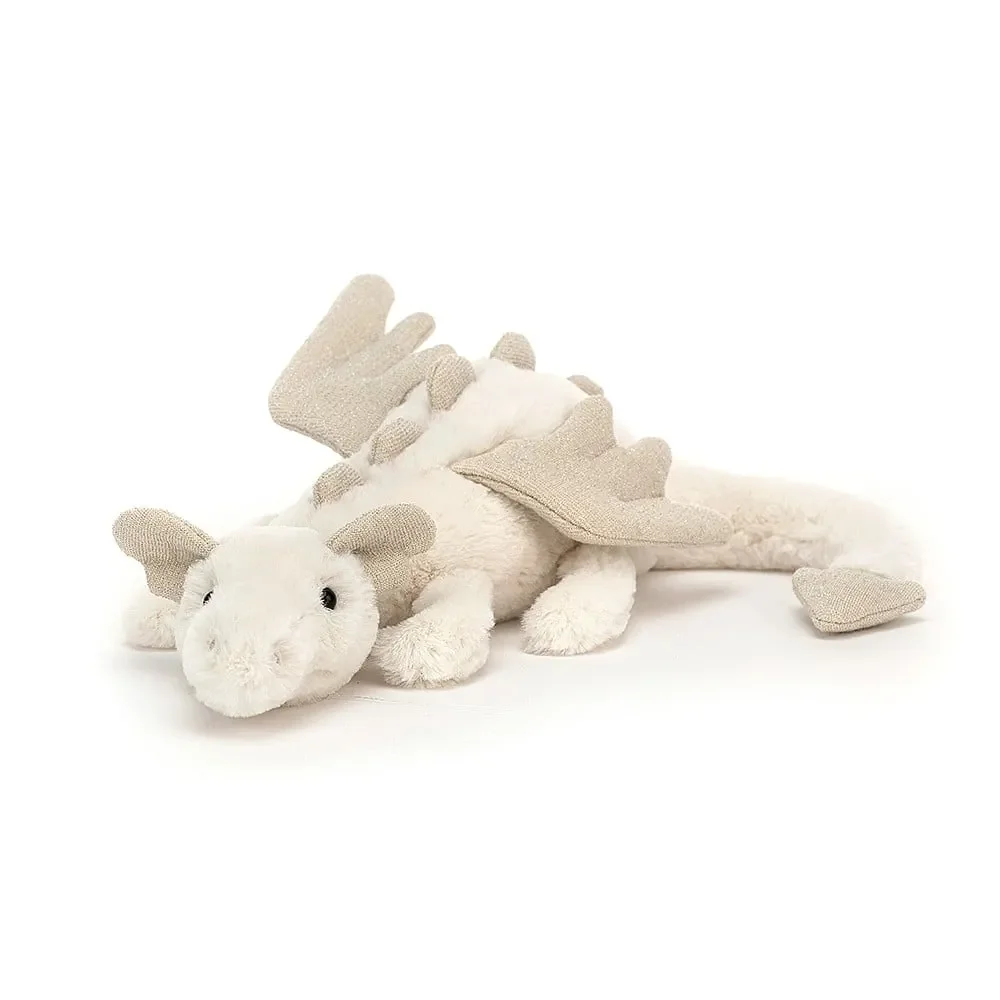 "Jellycat Knuffel - Snow Dragon, Maat: Klein - H8 X B30 CM image"
