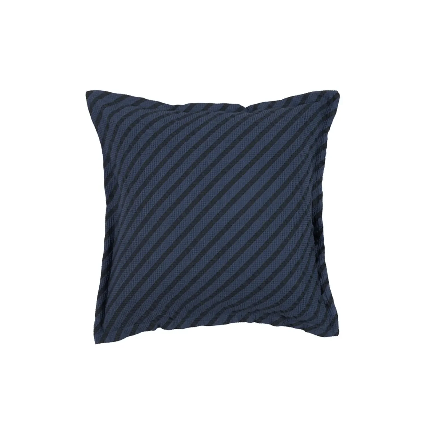 Nobodinoz LANDSCAPE Kussen met wafelpatroon, 45 x 45 cm, kleur: kobaltstrepen