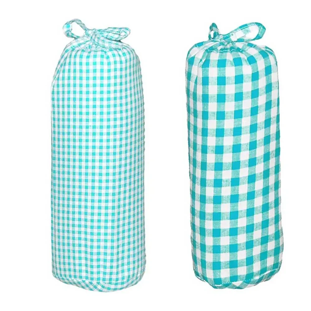 "Taftan hoeslaken 70 x 140 vichy & ruit turkoois, carogranes: 7 mm image"