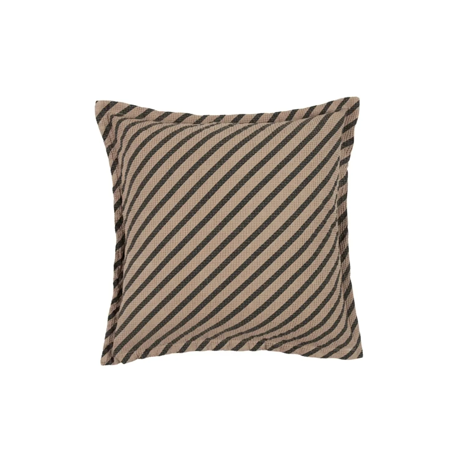 "Nobodinoz LANDSCAPE kussen met wafelpatroon, 45 x 45 cm, kleur: Gestreept Sesam image"