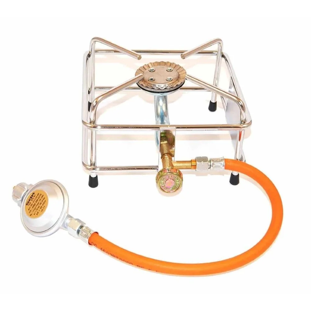 "Gaskooktoestel 2,5 KW, hocker koker set met slang en gasregelaar, camping kooktoestel image"