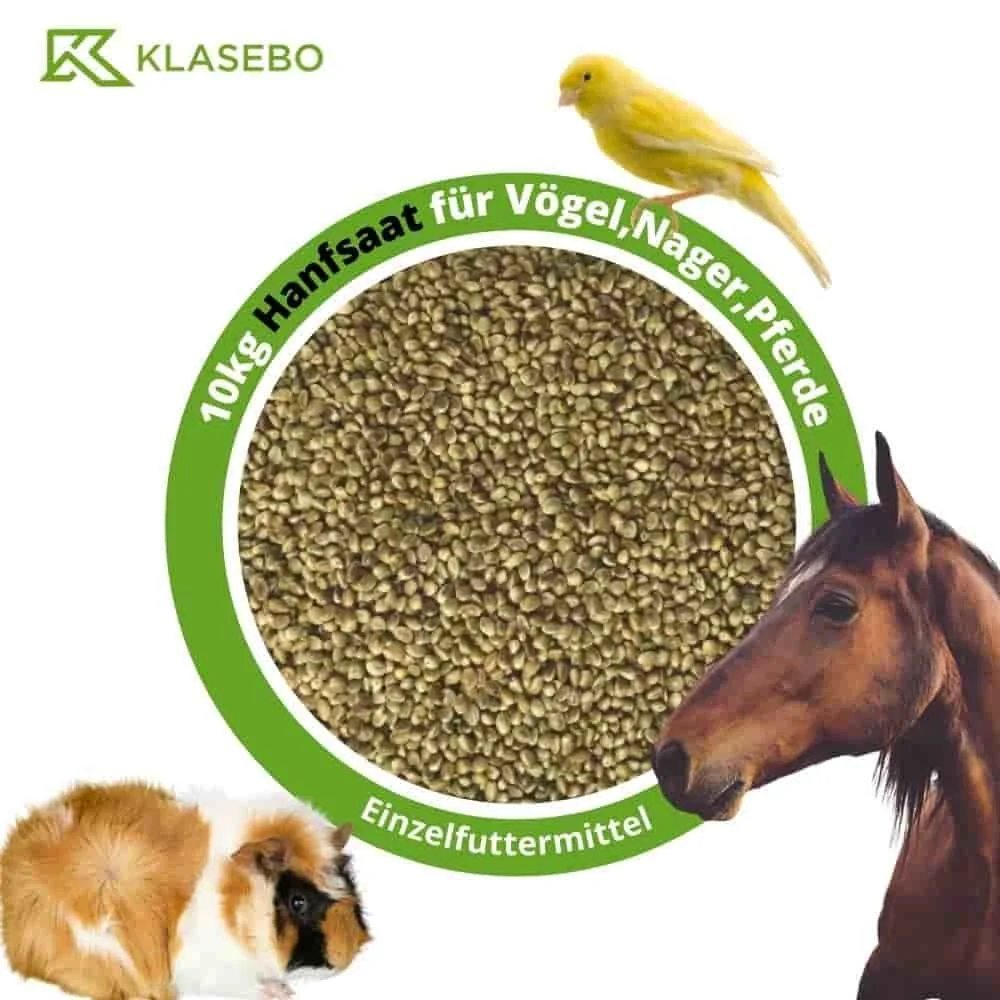 "Hennepzaad 10kg, voor vogels, knaagdieren en paarden image"