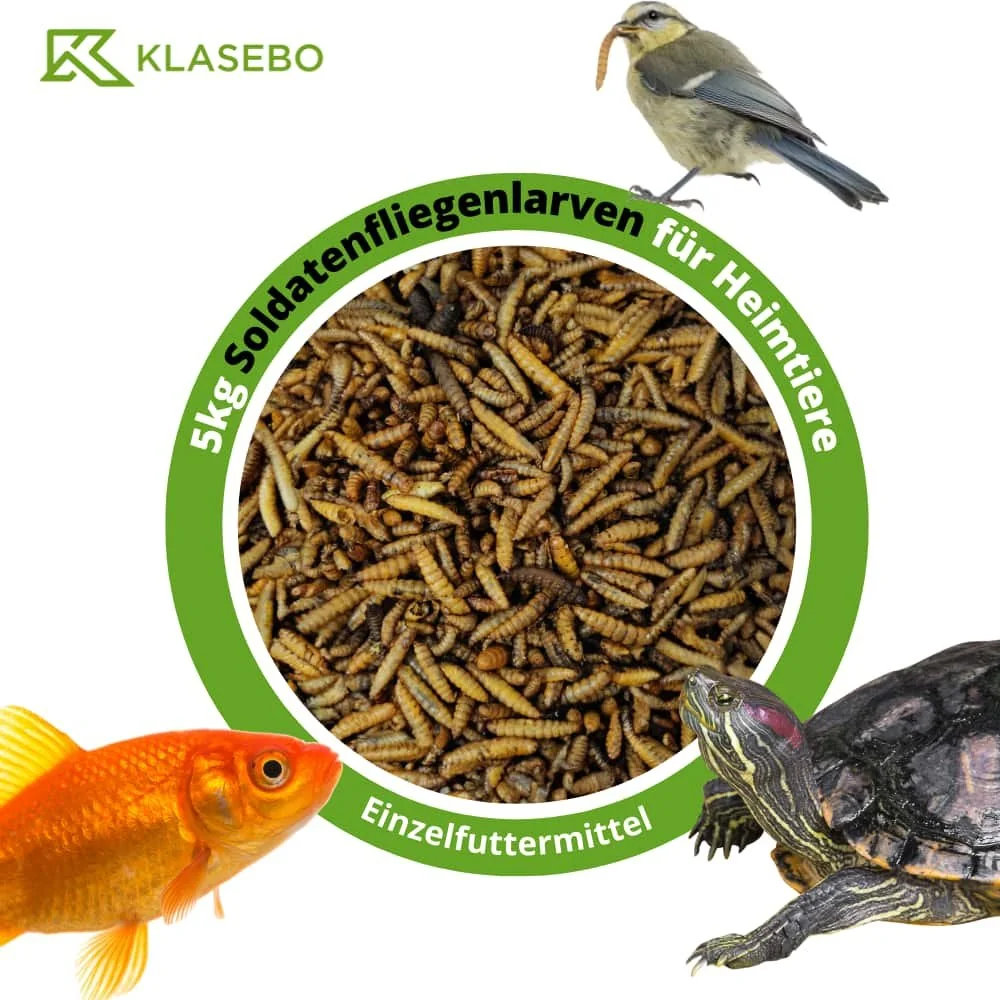 "Soldatenvliegenlarven 5kg, gedroogde insecten, Hermetia illucens, insecten voor vogels image"