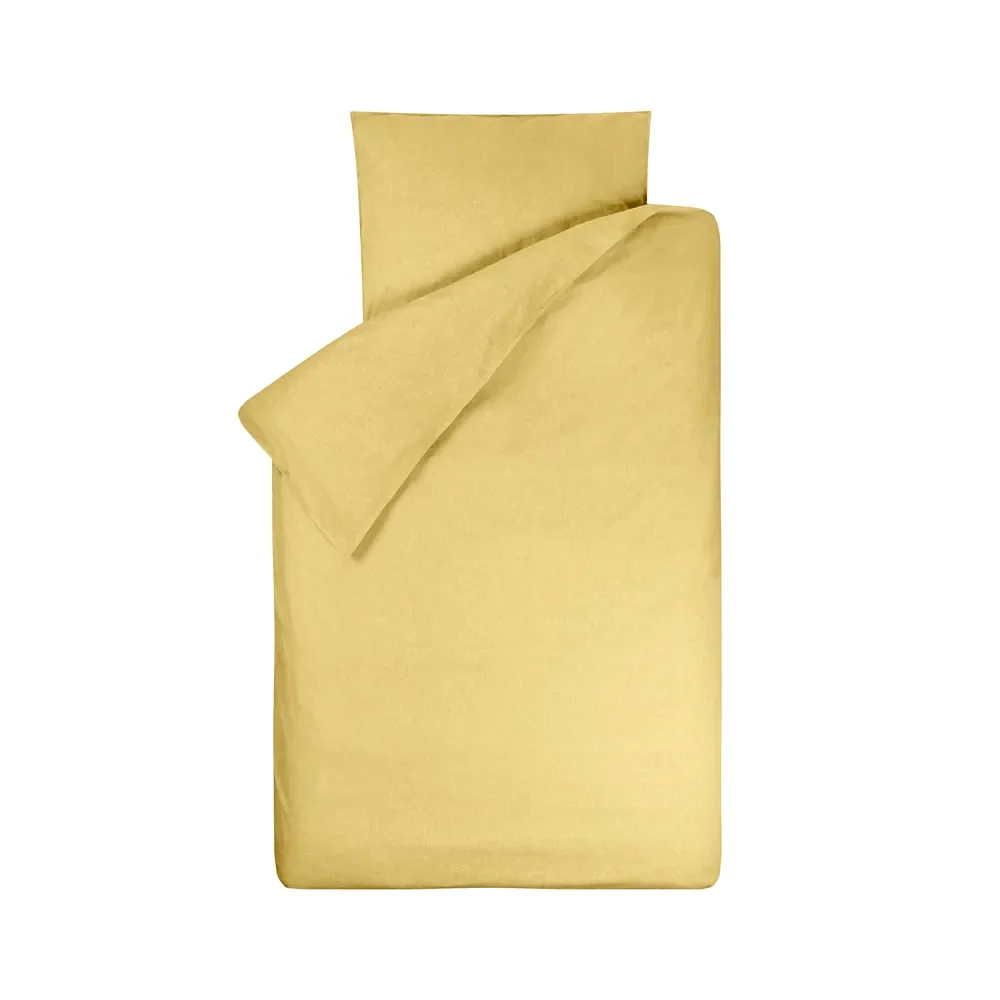 "Bink kinderbeddengoed Bo uni mosterdgeel 100 x 135 image"