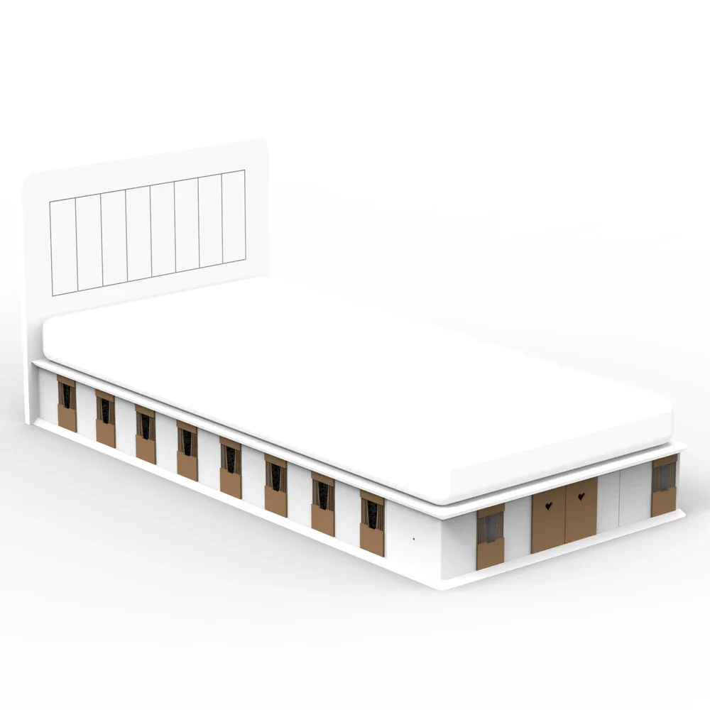 "Mathy by Bols BOXES kinderbed 2 zijden stabiel naturel 90 x 190 image"