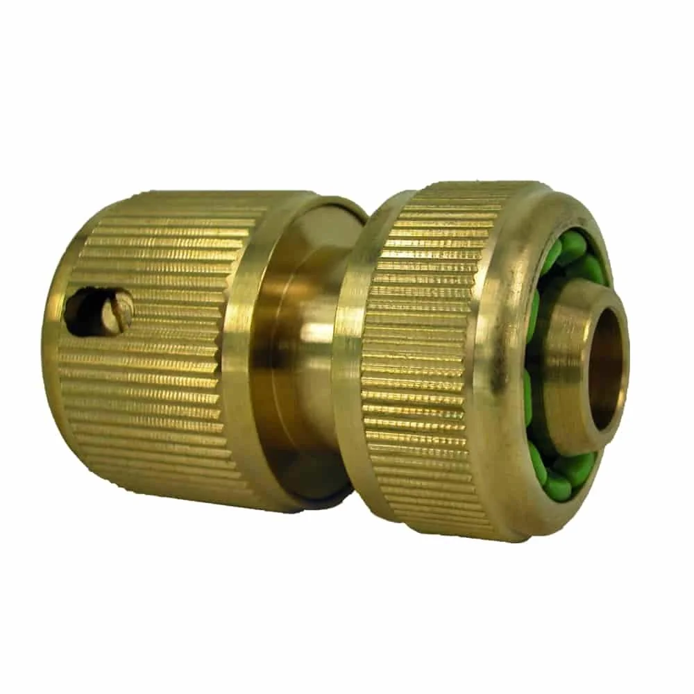"Messing Snelkoppeling 3/4 inch met Waterstop - Tuinslangkoppeling image"